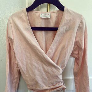 Pink long sleeve ballet wrap